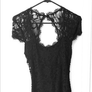 Black Lace Stretch Cocktail Dress